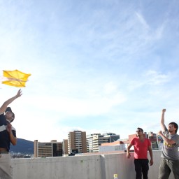 home-made kite flying